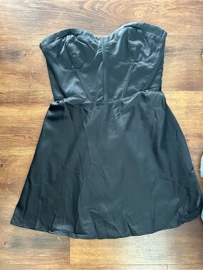Garage Black Strapless Bustier Skater Dress